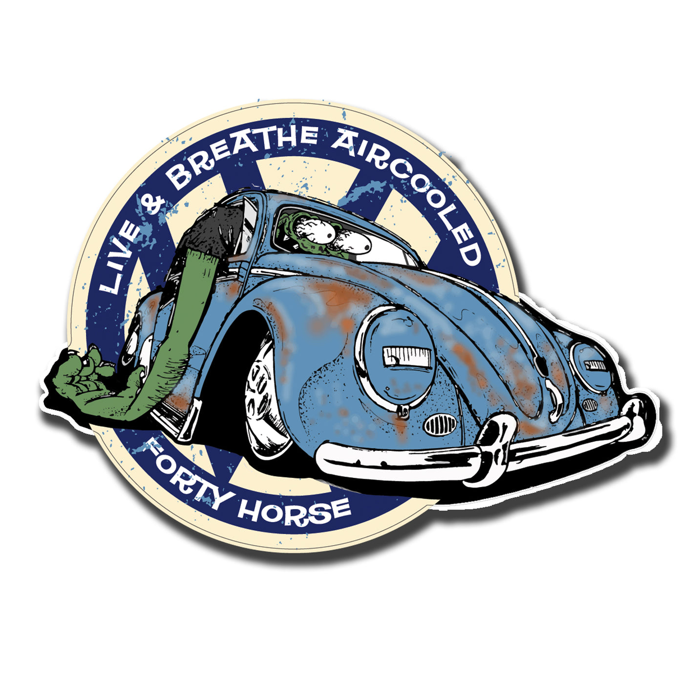 Live and Breathe Aircooled Beetle Sticker