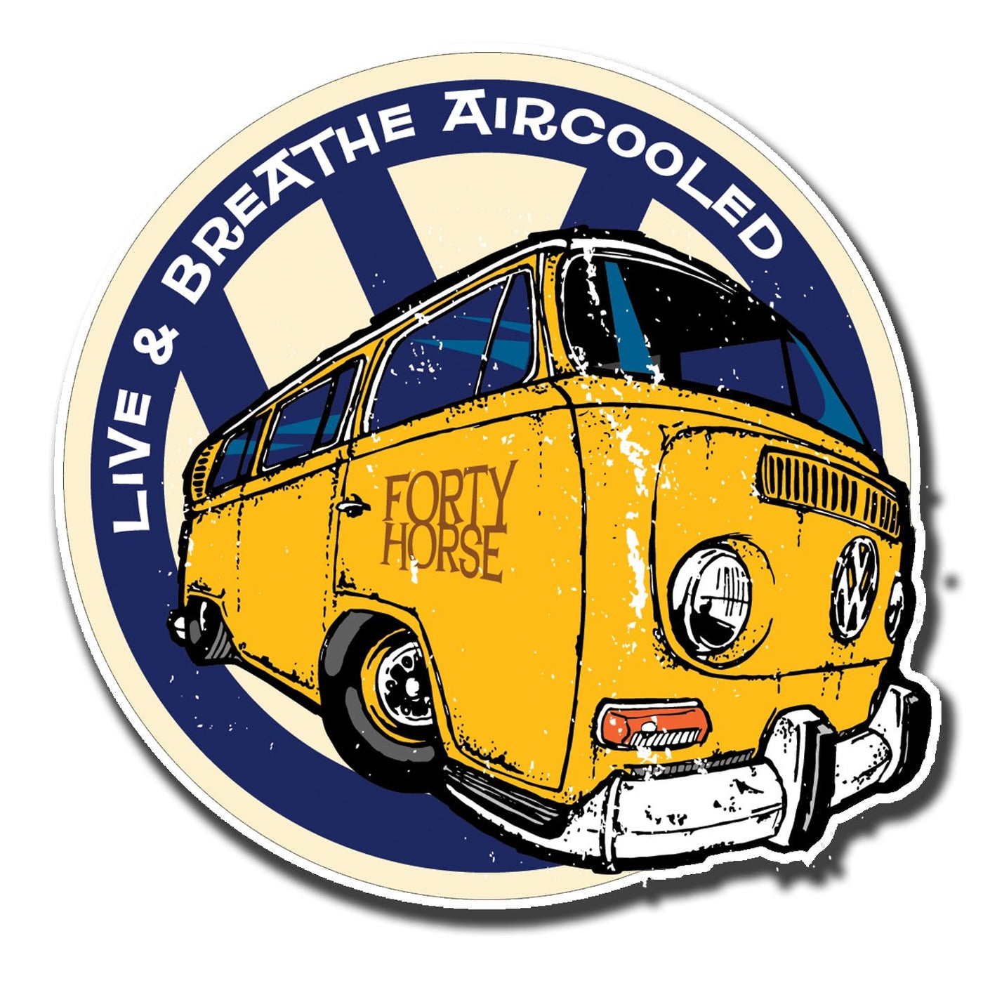 Live and Breathe Aircooled Bay Kombi Sticker