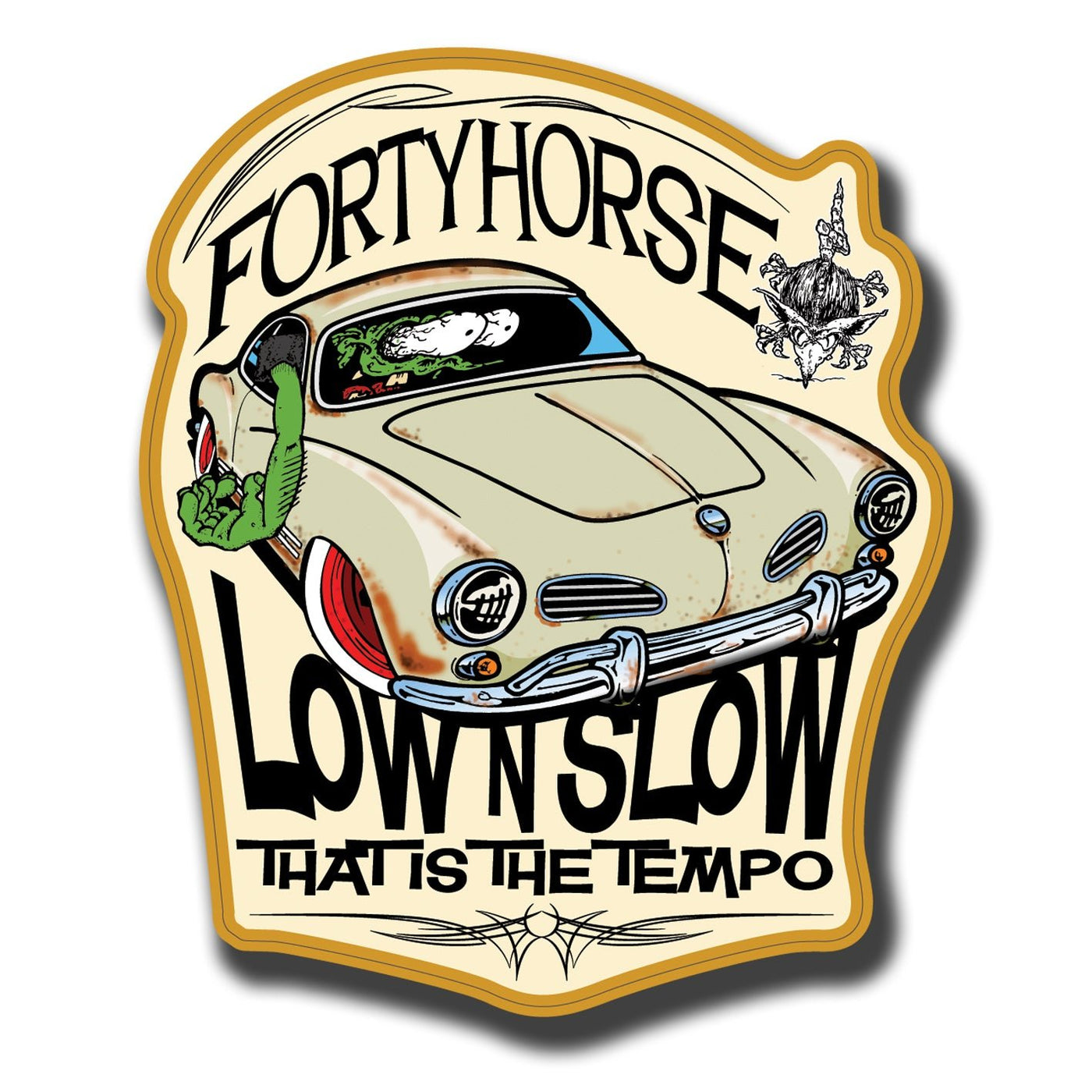 Low n Slow Karmann Ghia Sticker