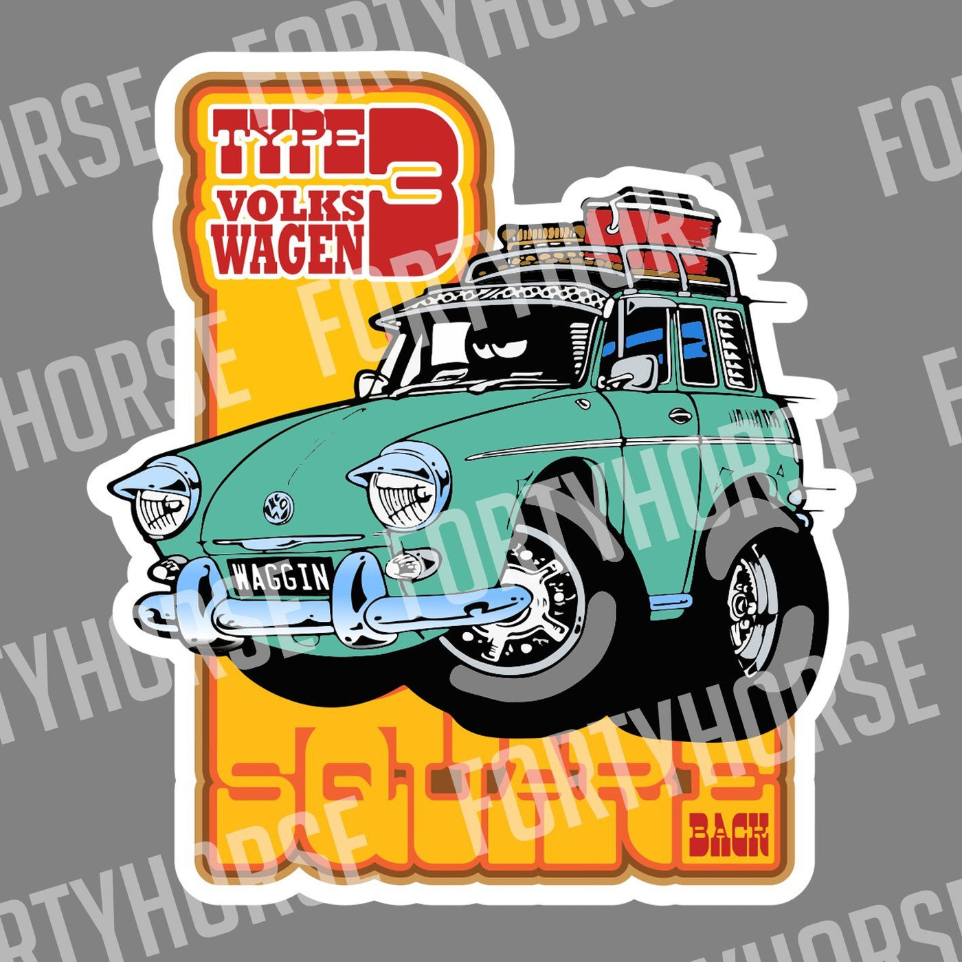 Retro Type 3 Squareback Sticker